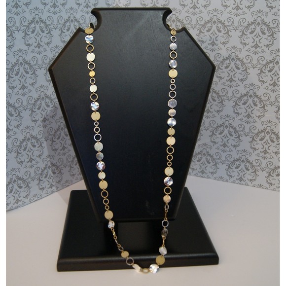 VTG Look 36" Long Mirrored Multi Strand Necklace Halloween Retro Flapper 1920s - Picture 4 of 5